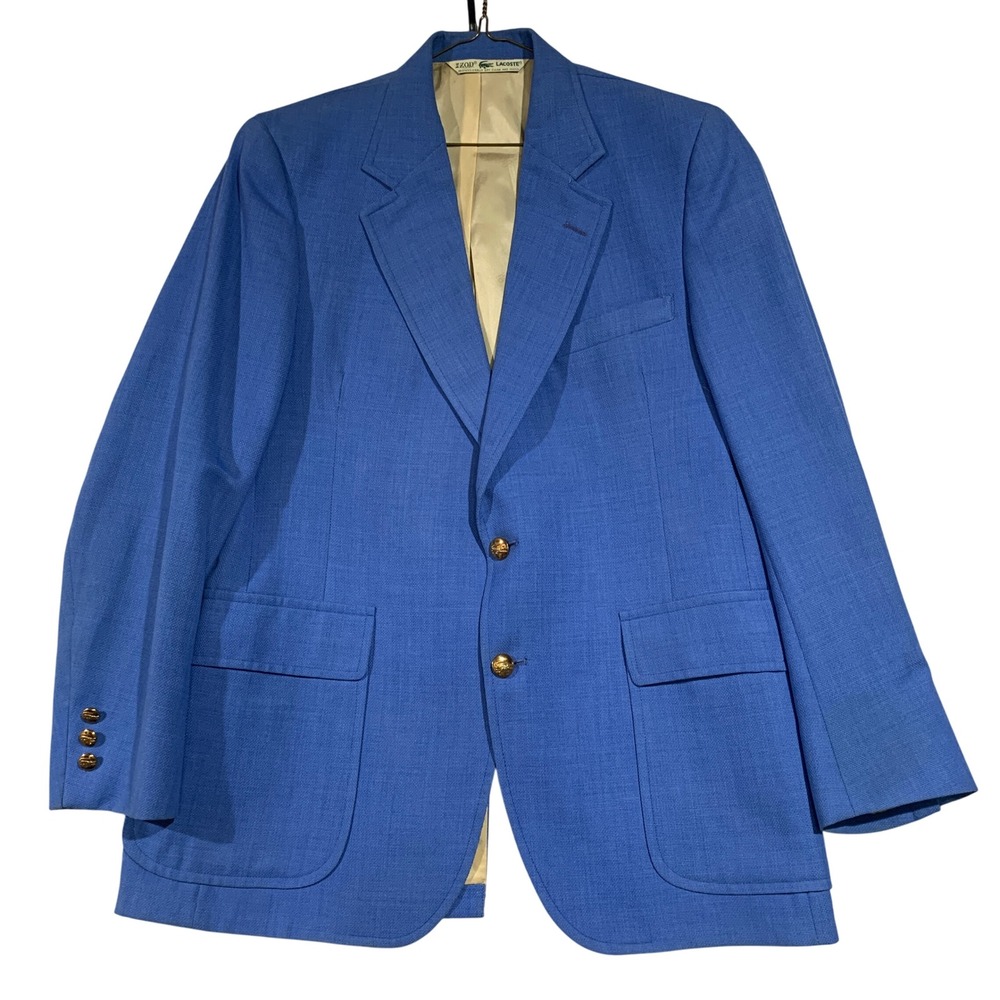 Vintage IZOD Lacoste 2 Button Blue Blazer Menswear Size‎ Large Philadelphia